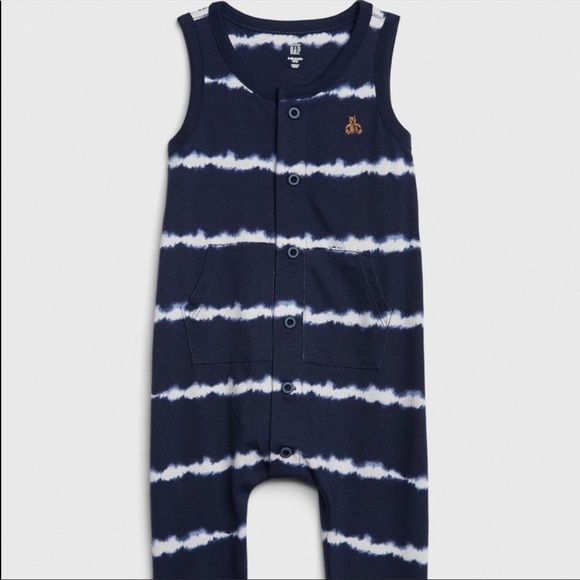 Baby Gap Tie Dye One-piece Romper Tank Navy size 18-24 months Gently Used - Picture 1 of 6